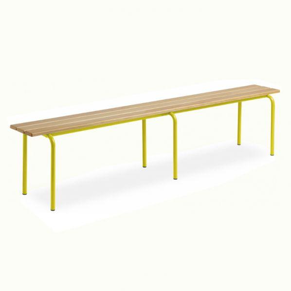 Banc vestiaire sans dossier pieds – 2000 mm Epoxy Jaune_0