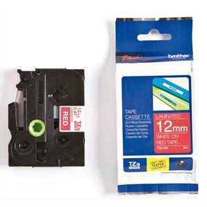 Brother ruban pour ptouch laminé blanc/rouge brillant 12mmx8m tze435_0