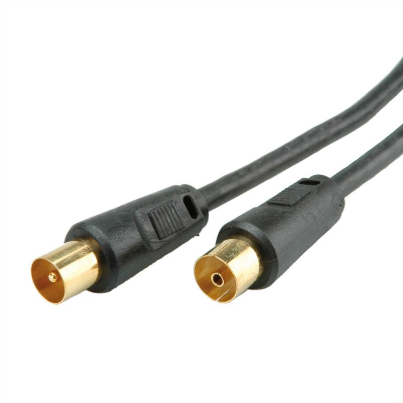 Câble d'antenne TV >100dB M/F, noir, 5,0m_0