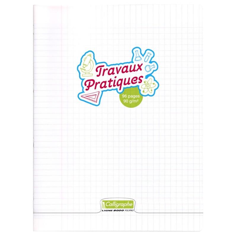 Calligraphe Lot de 5 Cahier Travaux Pratiques Ligne 8000 24x32, 96p./48 feuilles 90 g/m² piquées, couv. PP incolore, Séyès / uni - 3210330181899_0