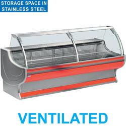 Comptoir vitrine réfrigéré ventilé avec vitre bombée - réserve réfrigérée - LS15/B1-VV_0
