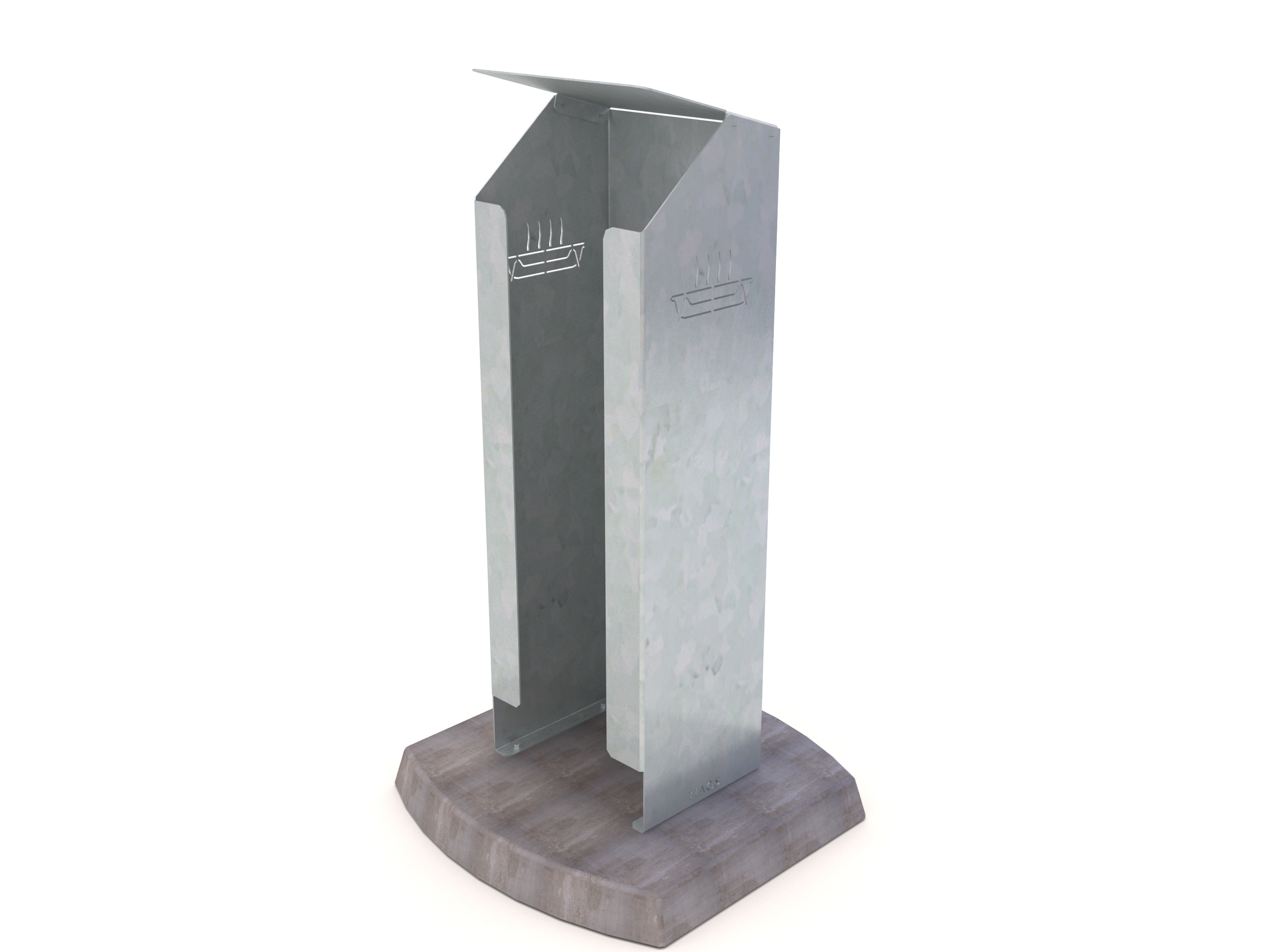 Conteneur à grills jetables galvanisé - volume 0,6 m³ - Hags_0