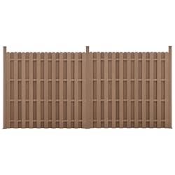 Helloshop26 - kit de 2 clôtures barrière brise vue brise vent bois composite (WPC) brun 185 x 376 cm 03_0006603 - 3001823182727_0