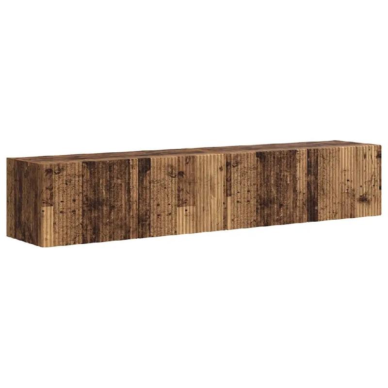 Helloshop26 - Lot de 2 meubles TV muraux modernes avec étagères et portes pivotantes 78,5 x 31 x 29,5 cm en bois d'ingénierie bois 02_0054914 - Boi_0