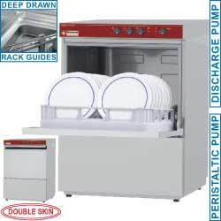 Lave vaisselle professionnel electrique panier 500x500mm avec pompe de vidange active wash à double parois - 051D/6M-PS_0