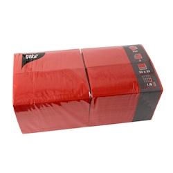 Papstar Serviettes, 3 plis pliage 1/8 33 cm x 33 cm rouge - rouge 84578_0