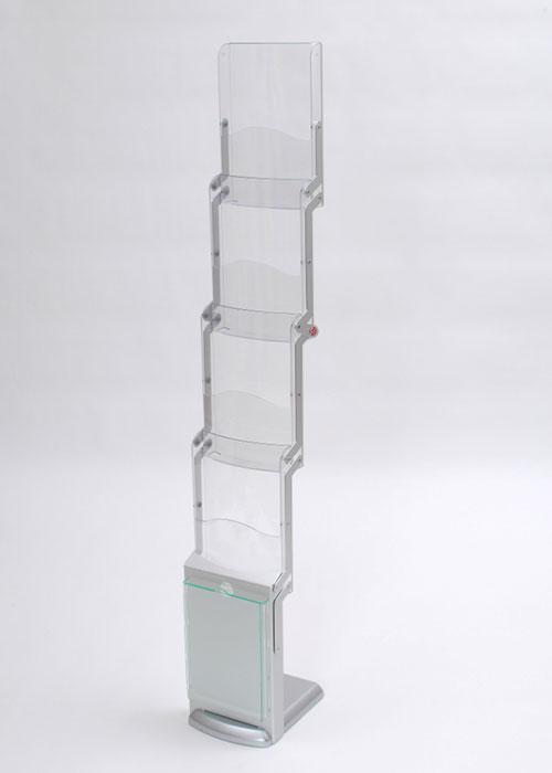 Porte-brochures Hold Up classic - pliable avec 4 bacs transparents en polycarbonate_0
