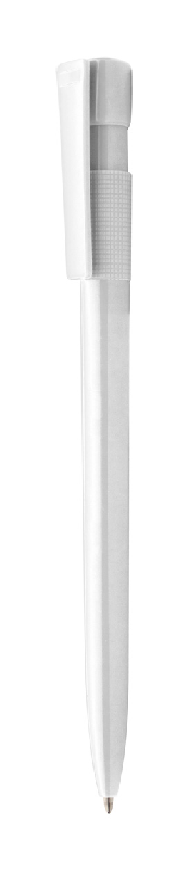 Stylo à bille en plastique - encre bleue - couleur blanc - poids 8g_0