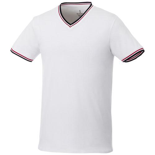 T-shirt maille piquée homme Elbert - manches courtes, col V, 100% coton 180 g/m²_0