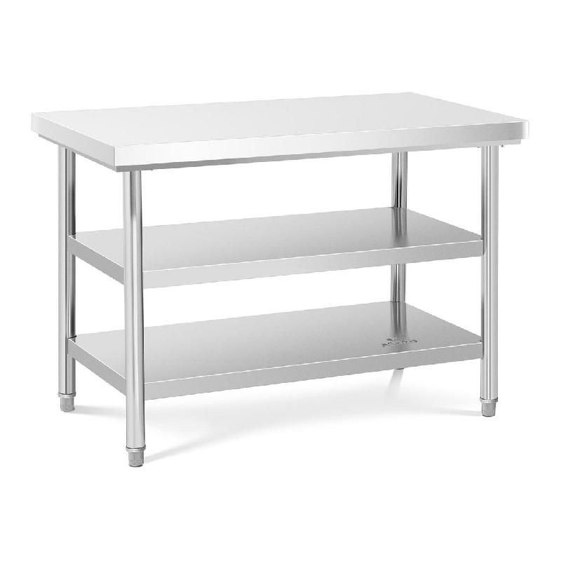 TABLE DE TRAVAIL INOX 120 X 70 CM 600 KG 3 NIVEAUX 14_0003684_0