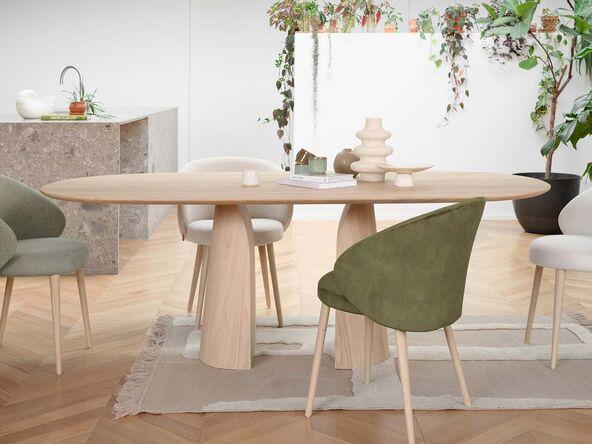 Table de réunion avec plateau en bois massif de 30 mm d'épaisseur_0