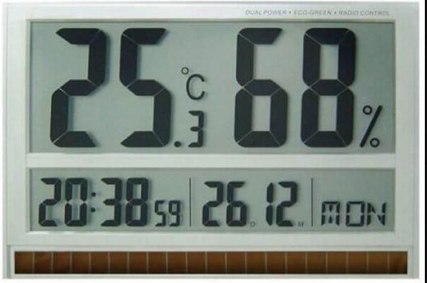 Thermomètre / hygromètre LCD à piles et solaire - Chiffres de 11 cm - Température et hygrométrie avec double sonde intégrée_0
