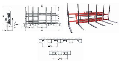 Triple positionneur 1-3 palettes - fonctions hydrauliques - capacité 2000kg à 600mm_0