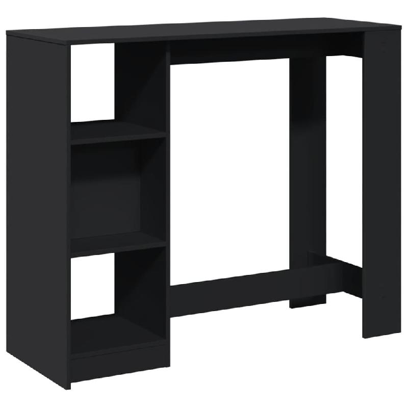 VidaXL Table de bar avec étagère noir 124x46x103,5cm bois d'ingénierie Modèle Boréal Vent Pro - 854392_0