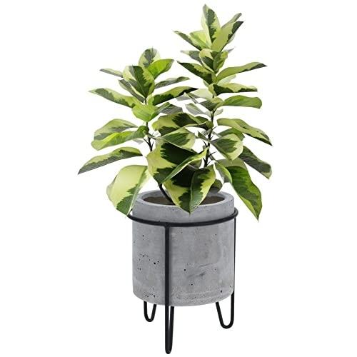 VILDE - Pot de fleurs en béton sur support en métal - Style industriel minimaliste - Home Styling Collection_0