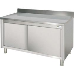 A.C.L - Table armoire neutre avec dosseret 120cm - Acier inoxydable 18/10 MM270468_0