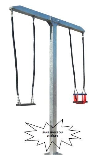 Balançoire compacte en acier galvanisé conforme EN1176 - Référence BT125319A_0