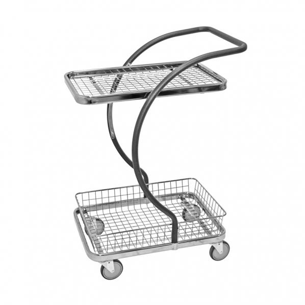 Chariot de service C-LINE avec panier et plateau grillagé - Kongamek - Fabriqué en Suède, garanti 5 ans_0