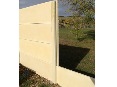 Clôtures mixtes ajourées - Modubat - Plaques et poteaux ton ocre - Poids 87 kg_0