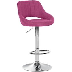 CLP Tabouret de bar Milet en Tissu et Pied métal Violet/Chrome - violet textile 321292_0