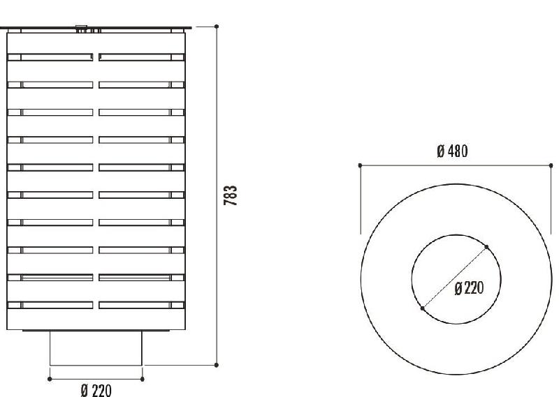 Corbeille extérieure en acier Portalo - ultra moderne et sobre - capacité 65 litres_0
