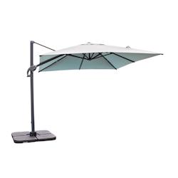 DCB GARDEN Parasol avec pied excentré en acier et toile grise - SEVILLA - gris aluminium P-25-GRIS_0