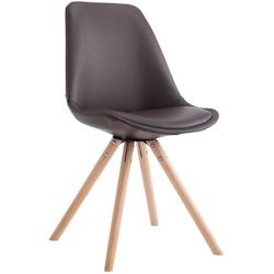 Décoshop26 - Chaise de cuisine salle à manger scandinave assise en PVC marron 4 pieds en bois forme rond clair 10_0003404 - marron 3000251564983_0