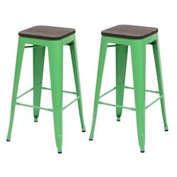 Décoshop26 - Lot de 2 tabourets de bar chaises de comptoir siège en bois avec repose-pieds design industriel empilable en métal 04_0000487 - 300025_0
