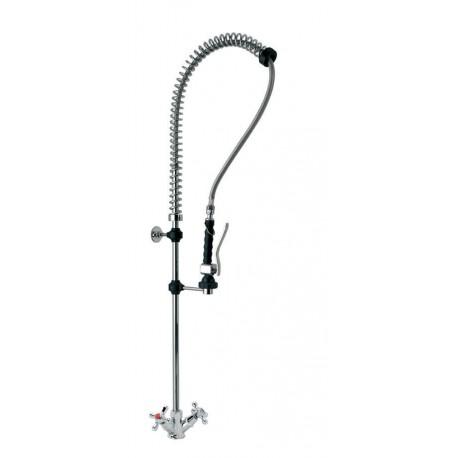 Douchette avec mélangeur mono-trou à croisillons - Nosem - DP607STE - Débit 17 L/Min - Flexible inox plastifié_0