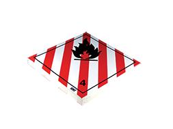Étiquette de danger classe 4.1 pour conteneur maritime - solide inflammable - vinyle avec colle renforcée - 25x25 cm - 46237_0