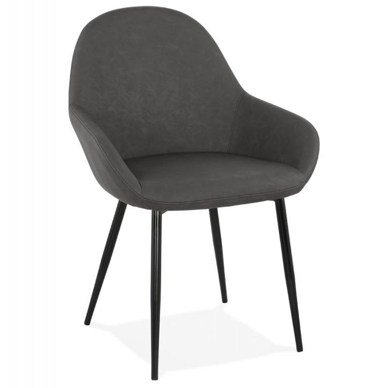 Fauteuil design Alyssa 83cm noir - Paris Prix - Acier & Polyuréthane - À monter soi-même_0