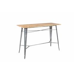 GHP Mange debout MONACO, acier et teck, 105 x 150 x 60 cm, gris/marron - gris acier 615045TW_0