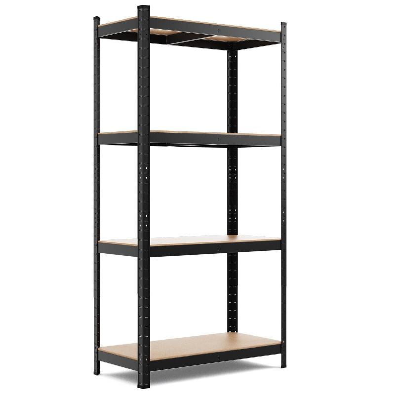 Helloshop26 - Étagère de rangement de 4 niveaux 40 x 80 x 160 cm charge 520 kg design pratique pour garage en fer mdf noir 20_0012064 - 3000227041029_0