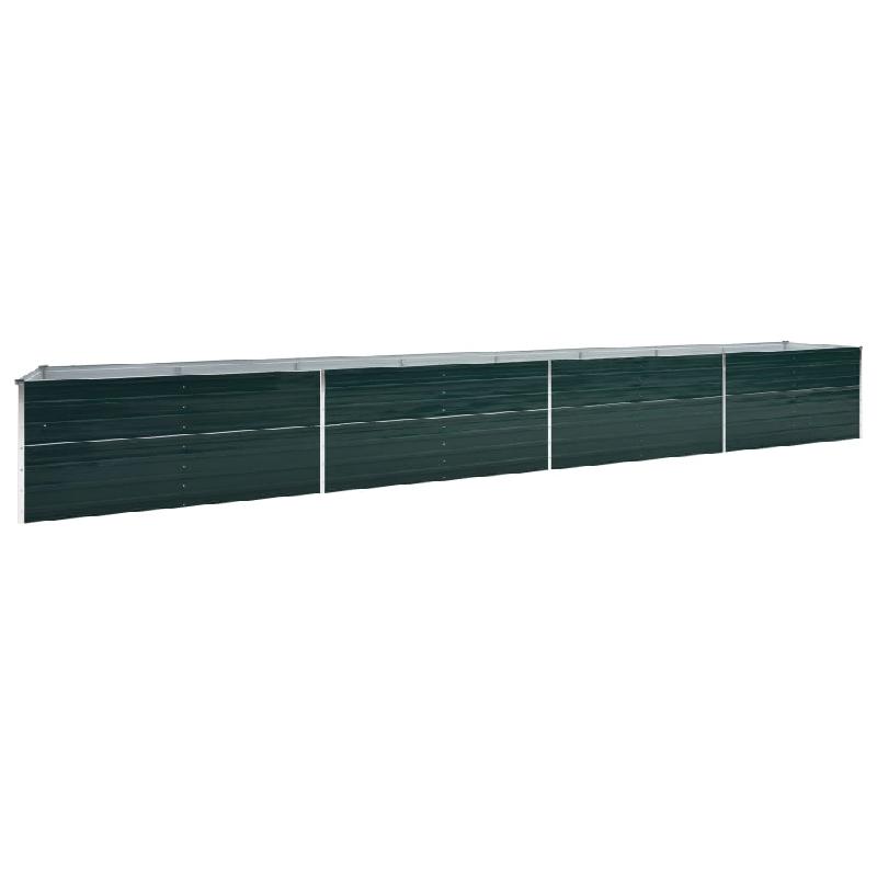 Jardinière surélevée en acier galvanisé - 600 x 80 x 45 cm - Vert - Plantes et fleurs - Réf : 02_0001133_0