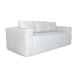 Oviala Business Oviala Canapé 3 places en tissu côtelé avec coussins écru - blanc textile 114174_0