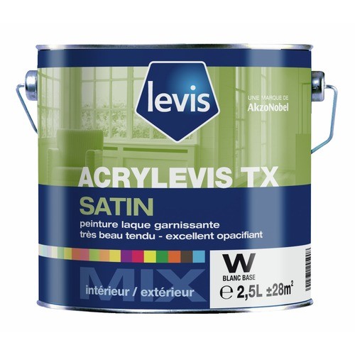 PEINTURE BLANCHE POUR BOISSERIES - ACRYLEVIS TX SATIN LEVIS