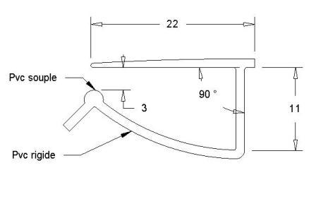 Pince pour tablette droite en PVC transparent - réf. 223 - pour épaisseur 4 à 8 mm_0