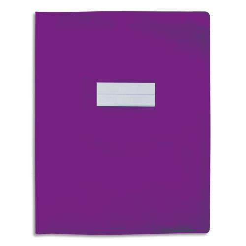 PROTEGE-CAHIER ELBA OPAQUE GRAIN AGNEAU 18/100° - SANS MARQUE-PAGE - 17X22 - COLORIS VIOLET