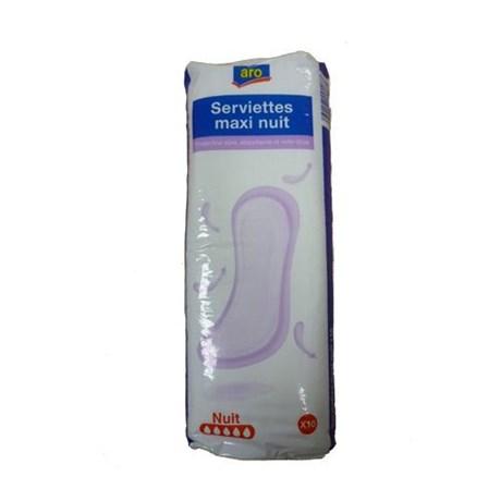 SERVIETTE HYGIÈNIQUE MAXI NUIT (VENDU PAR 10)