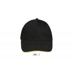 Sol's - Casquette 6 panneaux BUFFALO Noir / Jaune Taille Unique - Taille unique noir 3660731205159_0