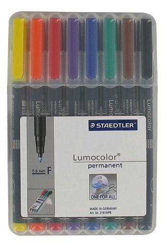 STYLO FEUTRE STAEDTLER LUMOCOLOR 318 F ÉCRITURE FINE - ÉTUI DE 8 COULEURS FUN