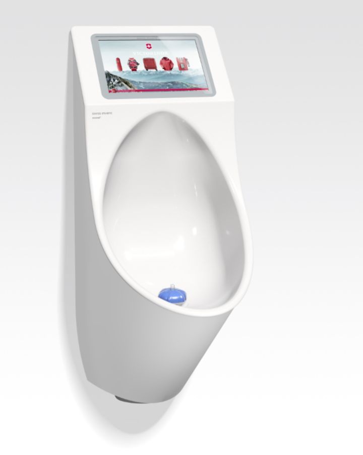 Urinoir en acier émaillé, sans eau, avec écran hd, econeo® 330_0