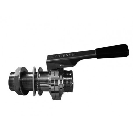 Vanne papillon mâle GAS long avec bord d'appui / mâle MACON - Inox 316 - joint silicone alimentaire_0