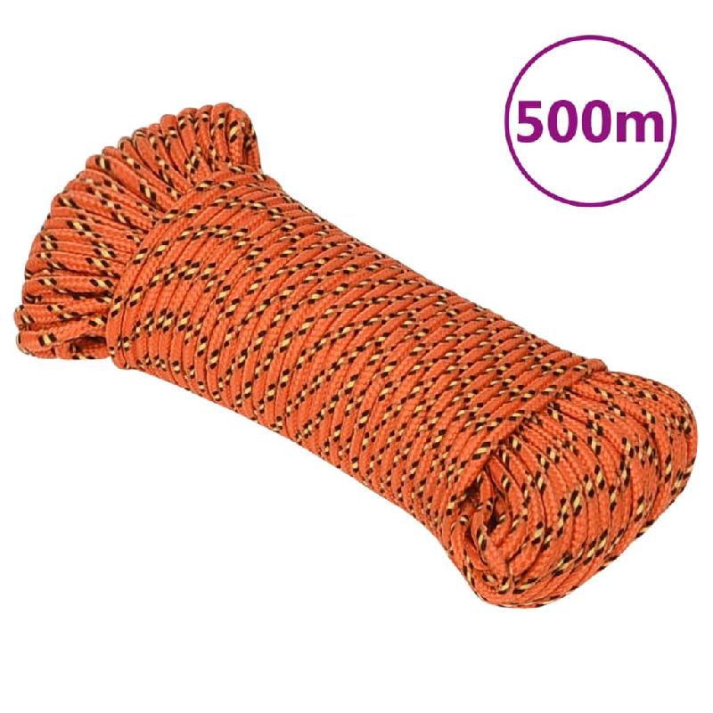 Vidaxl corde de bateau orange 4 mm 500 m polypropylène 152649_0