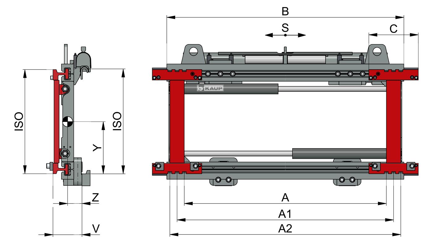 2t466b - écarteurs et ajusteurs de fourche - kaup - capacité : 2500 kg_0