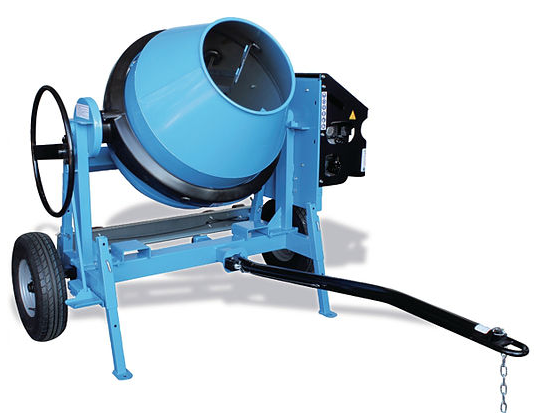 Bétonnière thermique professionnelle 350 L - 3 pales de malaxage - Facile à utiliser et transporter_0