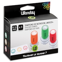 LOT TAMPONS D EVALUATION WONDAY MOTIFS TETES           EMOTICONES 5000 IMPRESSIONS   NON RECHARGEABLES 3 UNITES
