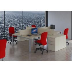 Bureau bench 4 personnes Tempo - Mobel Linea - 9 coloris disponibles_0