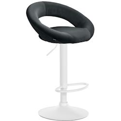 CLP Tabouret de bar Olinda velours Noir /Blanc - noir textile 326003_0