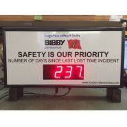 Compteur de jour sans accident - Adel Instrumentation - affichage personnalisé pour lieux sensibles aux accidents de travail_0